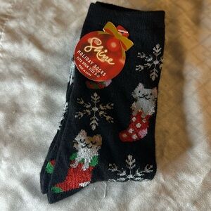 Holiday kitty socks